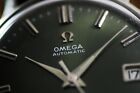 Vintage Omega Seamaster Auto Date Sunburst Green Men Steel Watch  14910 C  1962