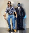1 6 They Live Custom Roddy Piper John Nada   Alien 2 Figure Lot W Parts   Stands