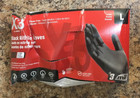 X3 Bx346100 Powder Free Black Nitrile Disposable Gloves Size Large Box Of 100