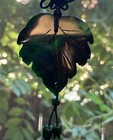 21  Vintage Chinese Export Carved Green Jade Leaf Tassel Pendant Necklace