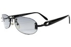 True Vintage Black 90s Womens Light Tint Lens Rectangle Oval Rimless Sunglasses
