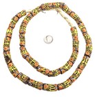 Ghana Handmade Brown Multi Eye Recycled Glass African Trade Beads  01816 