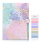  Expanding File Folder With 5 Pockets  Cute Accordion File Marble Pink 1 Pack