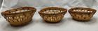 Wicker Basket Set Of 3 Stackable Vintage Woven Weave Storage Trinket Fruit