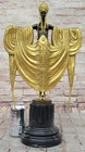 Art Deco Bronze Sculpture    golden Dancer        Inspired Iconic Elegance By J erte