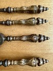 18th Antique Victorian Fireplace Tools Turned Brass Hand Forged Twisted Shafts