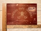 1 Rare Wine Wood Panel Chateau Pape Clement Vintage Crate Box Side 6 25 455
