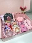 Pink Self Care Gift Box Spa Basket Glass Tumbler Candle Bath Jelly Gift