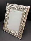 Ornate High Relief 950 Sterling Silver Wood Back Picture Frame 4x6 Photo