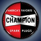 New Champion Spark Plugs Advertising L e d  Lighted Retro Clock - Free Shipping