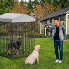 4 X 4 X 6 Ft Heavy-duty Large Dog Kennel Outdoor Dog Crates With Roof Doorlock