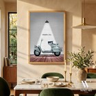 Vintage Vespa Scooter Poster   Retro Wall Art   Garage Decor