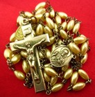 Vintage Saint Simon Stock Rosary Religious Catholic Mary Medal Imitation Pearl