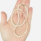 Vintage Small Beaded Angel Skin Coral Necklace Choker 15    White Pink Dainty