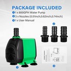 800gph 24w Submersible Pump  3 Nozzles  10ft Lift  For Aquarium pond  Green