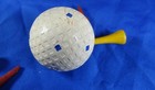 Spalding Blue Antique Vintage Unique Golf Ball 4 Vintage Golf Tees Display