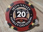 Iron Valley Harley Davidson Emblem Poker Chip - 120th Year Anniversary - Maroon