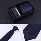Mens Tie Set Necktie Classic Handkerchief Cuff Links Brooch - Fathers  Day Gift