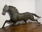 Antique Style Copper Galloping Horse Weathervane 30    Folk Art Cast Metal Head