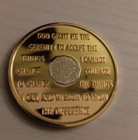 8 Year Aa Gold silver Tone Bi-plated Alcoholics Anonymous Chip Coin Medallion 