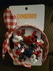 Gymboree Girls Gingham 3-piece Hair Accessories Set American Cutie 4th July