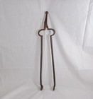Antique 19th Century Wrought Iron Fireplace Hearth Tongs  22   Primitive 