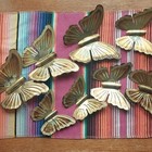 Set Of Vintage Gold Butterfly Wall Decor Mcm 3-d 1970s Set Of 8