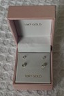 Solid 10k Gold Diamond Stud Earrings - 10k Gold -for Children Or Adult  two Set 