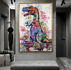 Canvas Wall Art Print Graffiti Dinosaur Pop Art Modern Home Wall Decor
