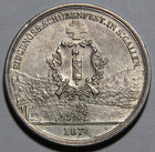 1874 Switzerland 5 Francs Shooting Nice Au  Recut Date ddo St  Gallen -4037-