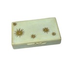 Vintage Mid Century Modern Travel Tissue Holder Gold Starburst Plastic Case Mcm