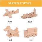 80pcs Wooden Natural Building Blocks Set With Storage Bag     Montessori Sta