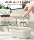  Leakproof Soap Dish With Lid   Draining Layer  Shatterproof Travel Medium Grey