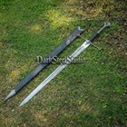 Hand Forged Medieval Long Sword Full Tang Steel Blade Fantasy Sword W  Scabbard