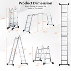 12 5  12-step Multi Purpose Step Platform Aluminum Folding Scaffold Ladder 330lb