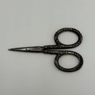 Antique Ornate Sterling Silver Mini Sewing Scissors Floral Scroll Handles 12 38g