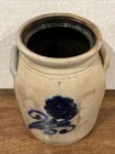 Antique Albany Ny Heavily Blue Decorated Floral Stoneware 2 Gallon Crock - As Is