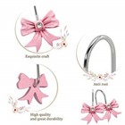 12pcs Decorative Pink Bow Knot Resin Shower Curtain Hooks Bathroom Art Decor
