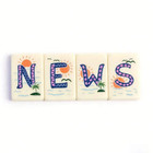 160 American Mahjong Tiles Single Layer Acrylic Sea Breeze Pattern Engraved Set