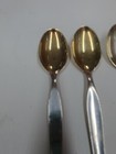 Vintage Modernist Finland Hopeakeskus Coffee Tea Spoons Set Four Gold Wash