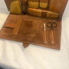Vintage Men   s Men Vanity Grooming Toiletry Travel Kit  Leather Case