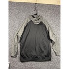 Adidas Mens Climawarm Hoodie Black Gray Colorblock Embroidered Logo Pullover Xl