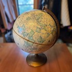 Vintage Replogle Globemaster 12 Inch Globe Raised Relief Metal Base Mcm Usa