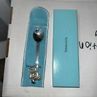 Tiffany   Co  Baby Spoon Teddy Bear Sterling Silver Box Pouch Engraved On Belly