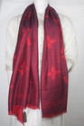 Authentic Louis Vuitton Wrap Stole Shawl 60  Wool 40  Acrylic Multicolor Used