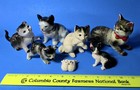 Vintage Porcelain Ceramic Bone China Animal Cat Figurines Lot  a 