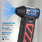 Electric Air Duster-compressed Air Duster 60mph Wind Stepless Speed Canned Ai   