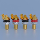 Pair Pure Copper Rca Jack Terminal Chassis Female Sockets For Pcb Mounting Kits