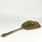 Vintage Vanity Hand Mirror Rose Design Long Handle