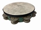 Remo Lotus Tambourine Two Row Wood Traditional 10 Inch Green Percussion Concert